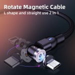 Wholesale On stock 3 in 1 magnetic charging cable 540 micro lighting mobile phones type c usb fast charging magnetic usb cableolesale On stock 3 in 1 magnetic charging cable 540 micro lighting mobile phones type c usb fast charging magnetic usb cable