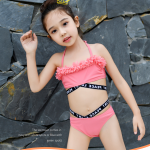 Wholesale elastic band halter child swimsuit kids Swimwear Baby bikini for girls