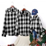 Fashion plaid shirts mommy and me outfits family matching long sleeve western style christmas long plaid shirt set clothes