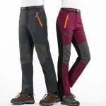 Mens Hiking Water Repellent Fleece Lined Pants Outdoor Winter Snow Windproof Trousers Thin Thick Softshell Pants