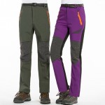 Mens Hiking Water Repellent Fleece Lined Pants Outdoor Winter Snow Windproof Trousers Thin Thick Softshell Pants