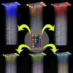 Rain Shower System remote control multicolor change LED Thermostatic Diverter Valve