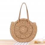 Wholesale Bohemian Natural Extra Large Tote HandWoven Summer Round Beach Bali Paper Straw Bag